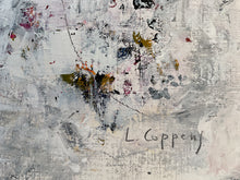 Detail of the abstract painting with signature