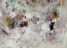 Detail of the abstract painting with signature