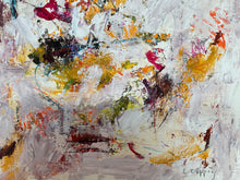 Detail of the abstract painting with signature