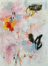 Abstract painting with opposing elements balancing across an open surface