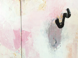 detail of abstract painting titled 'Dreams Through Mist' by Linda Coppens.