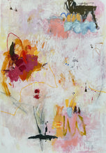 Abstract painting with dispersed marks and subtle connections across a light field