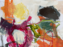 detail of the painting with colorful brush strokes on a white background
