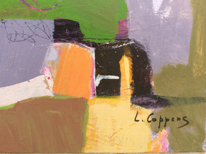 Detail section showing the signature of the artist Linda Coppens
