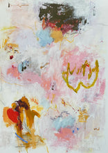 Abstract painting with minimal gestures and open space emphasizing balance and restraint