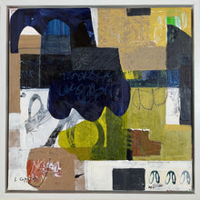 Abstract art piece with geometric shapes and colors, signed by L. Cooper.