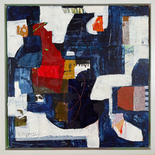 Abstract art piece with a mix of colors and textures