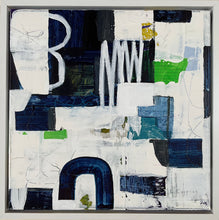 Abstract art piece with geometric shapes and contrasting colors