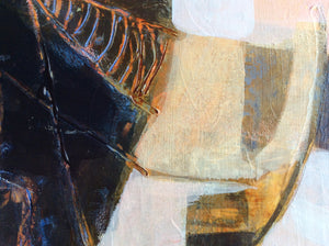 Distant voices n1 - painting on wooden panel - detail