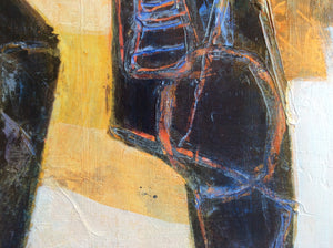 Distant voices n1 - painting on wooden panel - detail