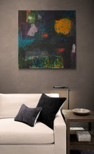 Midnight dreamscape-abstract oil painting-Linda Coppens-interior