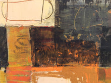 Day-abstract painting in oil and cold wax-bright colors-detail