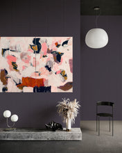 Rosy reverie-abstract painting-diptych-Linda Coppens-interior