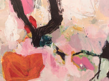 Swirling Dreams in Rosy Skies-abstract painting-Linda Coppens-detail