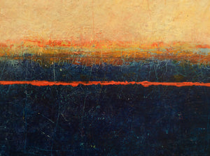 Listen to the sunset n2-abstract painting in oil and cold wax-detail